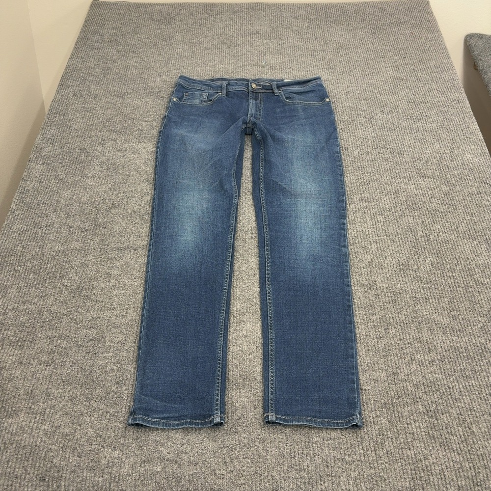 Buffalo Jackson Jeans Mens 34x32 Blue Cotton Stretch Straight Leg Casual Style